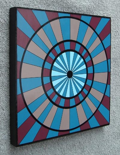 Mounted Geometric Pinwheel Print - Double Brown