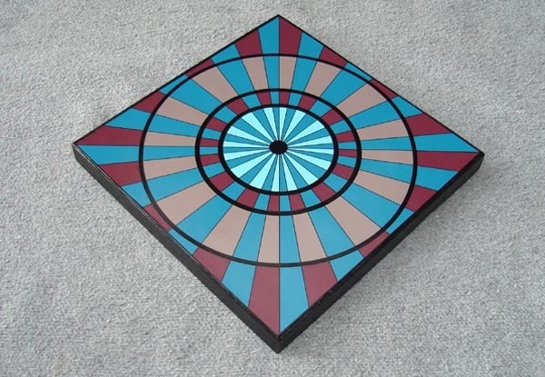 Mounted Geometric Pinwheel Print - Double Brown