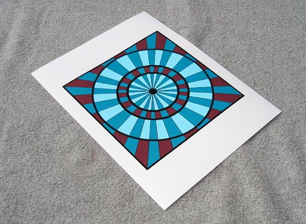Geometric Giclee Pinwheel Print - Double Aqua