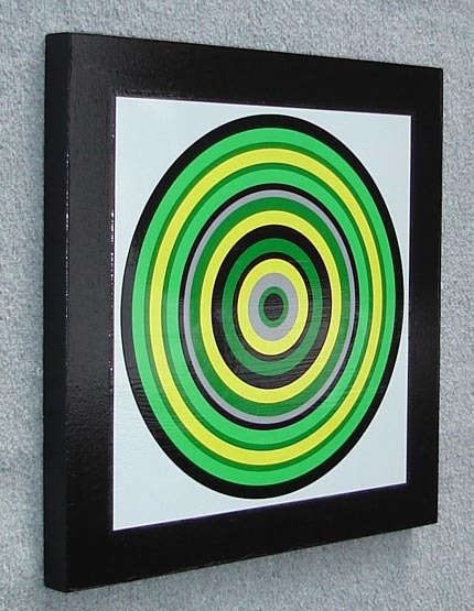 Mounted Green & Yellow Circles Print