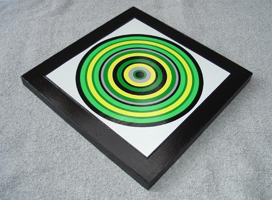 Green and Yellow Circles Mounted Print