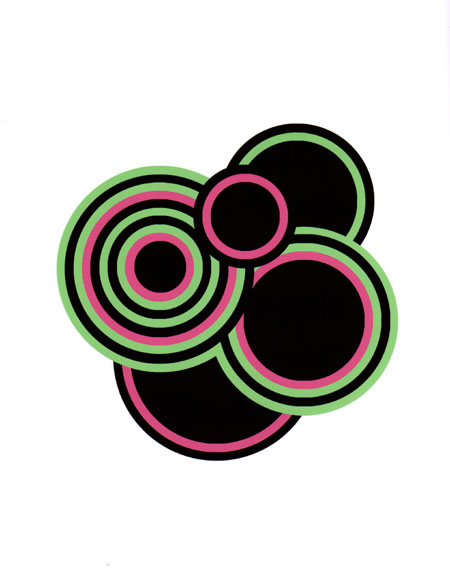 Green & Pink Circles Giclee Print