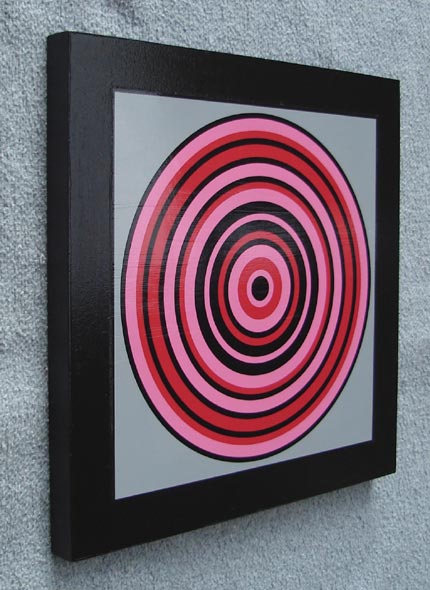 Mounted Red & Pink Circles Print