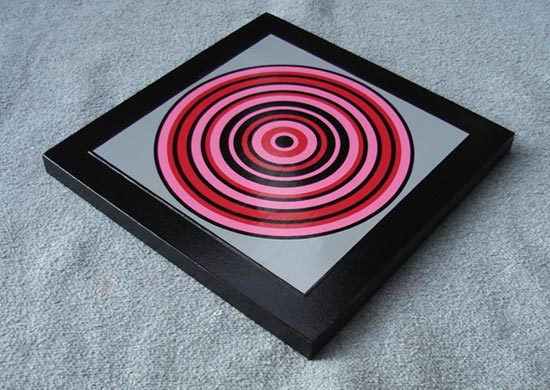 Red and Pink Circles Mounted Print
