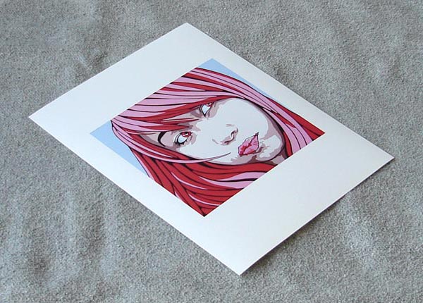 Red and Pink Puffy Cheeks Portrait Giclee Print