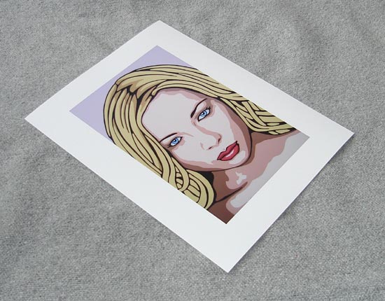 Blonde Hair And Purple Background Pop Portrait Giclee Print