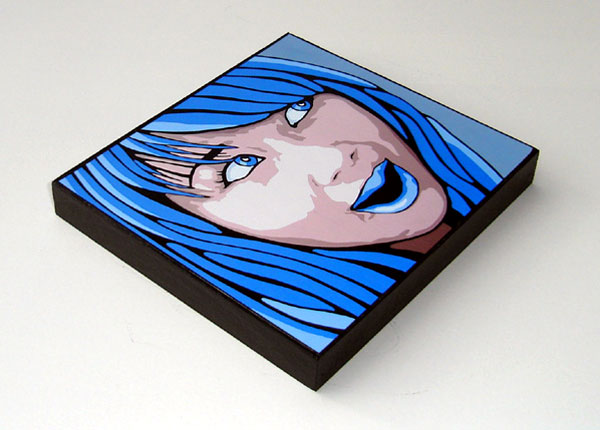 Blue Mounted Pop Portrait Print