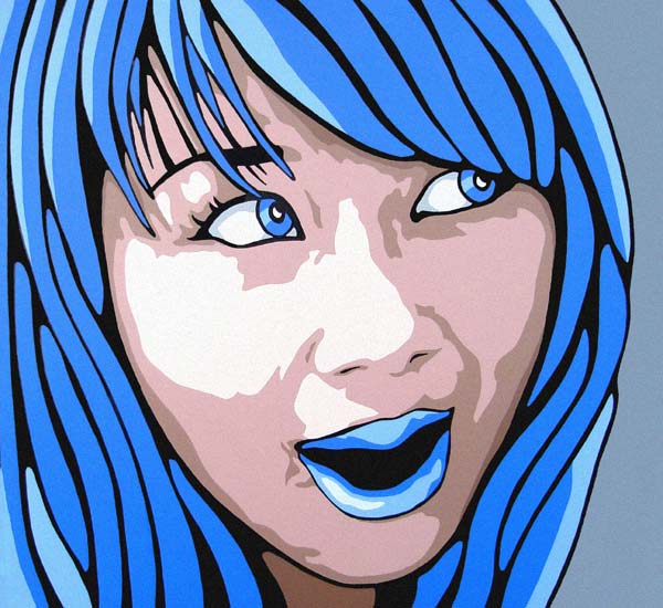 Blue Pop Art Portrait Print