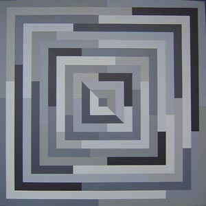 Black and White Geometric Painting