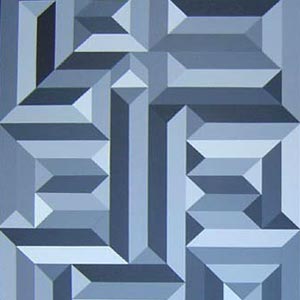 Geometric Vertical Maze Painting