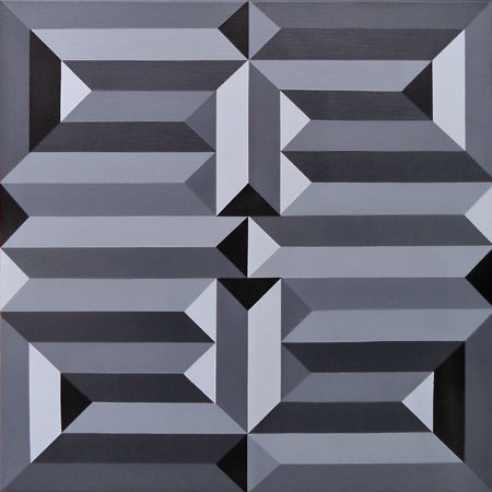 Greyscale Geometric Maze Painting