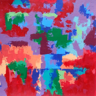 Orange, Purple, Red And Blue Abstract Painting