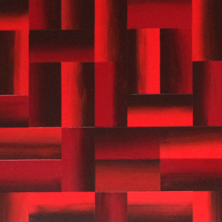 Abstract Red Rectangles Painting