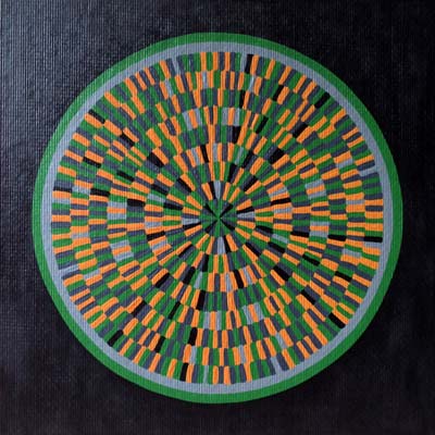 Orange Green Circle Painting