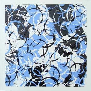 Modern Abstract Blue Circles Painting