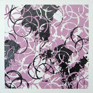 Modern Abstract Pink Circles Painting