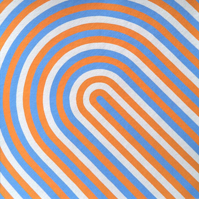 Blue And Orange Half Circle Painting