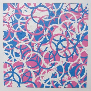 Pink and Blue Circles Painting