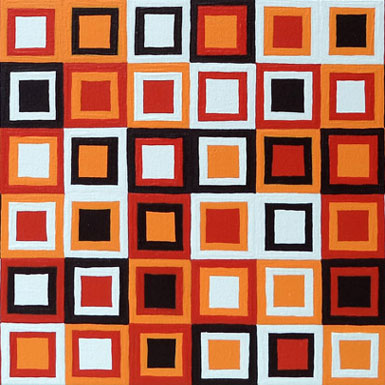 Orrange Squares Painting
