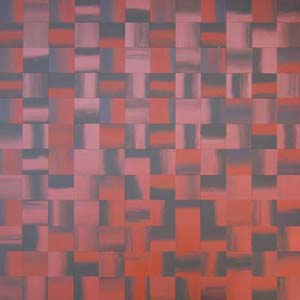 Rust Red Abstract Squares Painting
