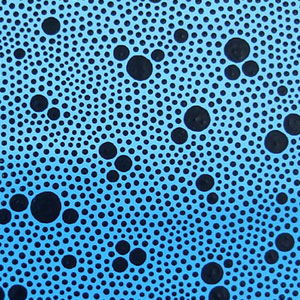 Black Dots On Blue Painting