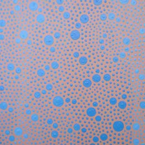 Blue On Tan Dots Painting