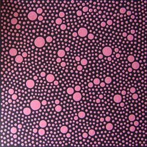 Pink on Black Dots Painting