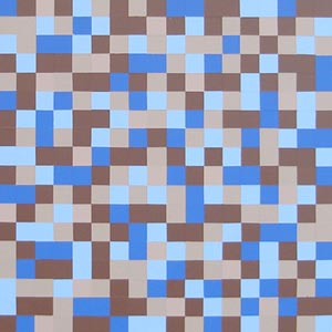 Blue and Brown Squares Painting