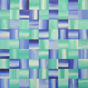 Green and Blue Squares Painting