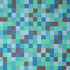 Modern Squares Aqua and Chocolate Painting