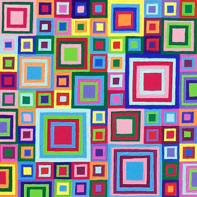 Multicolor Jeweled Squares Painting