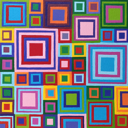 Multicolor Jewel Squares Painting
