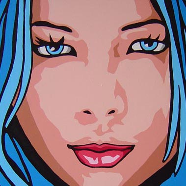 Original Cherie Blue Pop Art Portrait