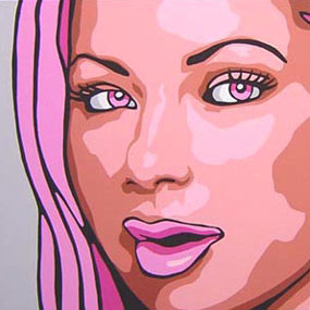 Cherie Magenta Original Pop Portrait Painting