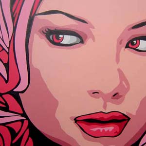 Cherie Pink Pop Art Portrait Painting