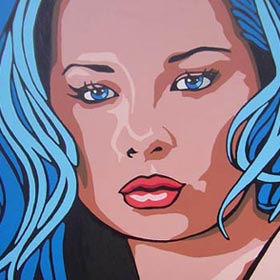 Cherie Blue Hair Portrait Painting