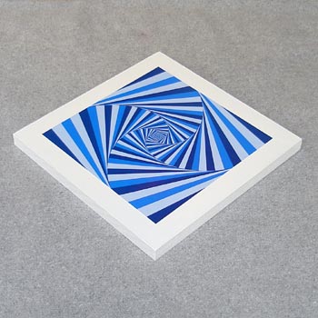 Blue Spiral Mounted Geometric Print
