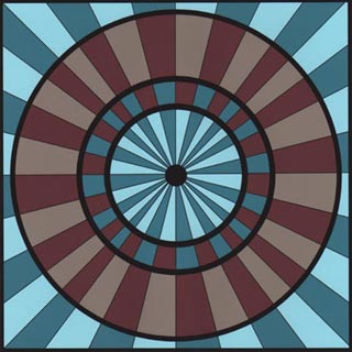 Aqua on Brown Geometric Pinwheel