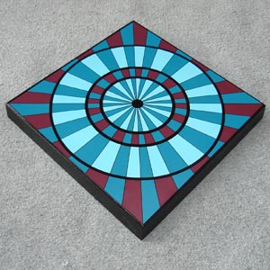 Double Aqua Mounted Geometric Pinwheel