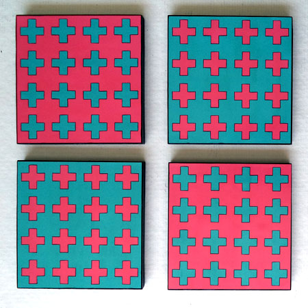 Swiss Cross Quadtych Prints