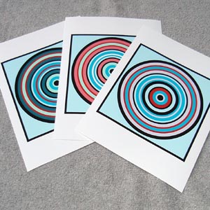 Blue, Green and Coral CirclesPrint Set