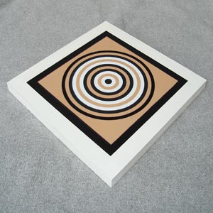 Mounted Tan Circles Print