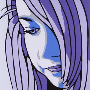 Purple And Blue Portrait Giclee