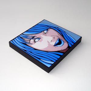 Blue Mounted Portrait Print