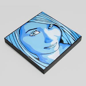 Blue Scale Mounted Portrait Print