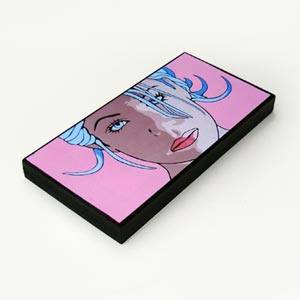 Blue And Pink Portrait Print