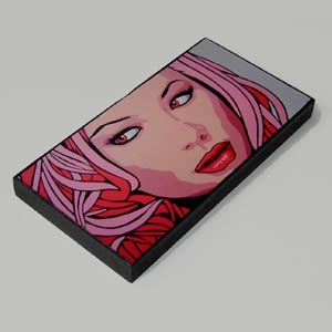 Red and Pink Mounted Portrait Print
