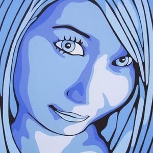 Blue Scale Portrait Giclee